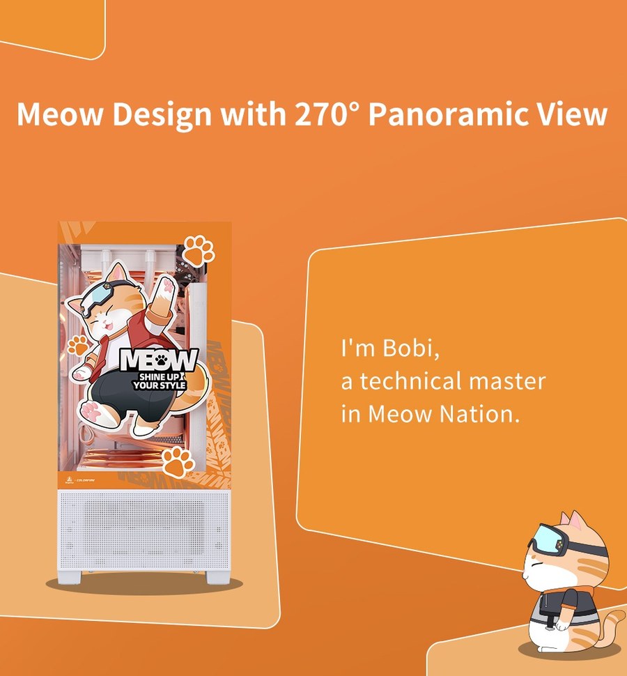 MEOW-G side panel with Bobi artwork